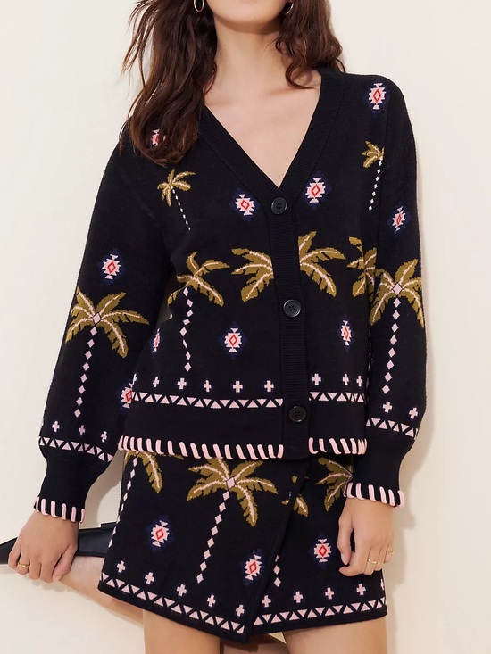 Never Fully Dressed Sweaters - Never Fully Dressed Havana Balloon Sleeve Cardigan